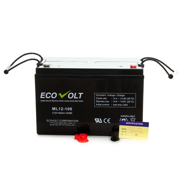 Аккумуляторная батарея ECOVOLT ML 12-100 от магазина «LiderTeh» — электротехническое оборудование