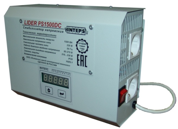 Cтабилизатор напряжения инверторный LIDER PS1500DC от магазина «LiderTeh» — электротехническое оборудование